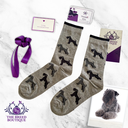Kerry blue terrier socks fun - blue,